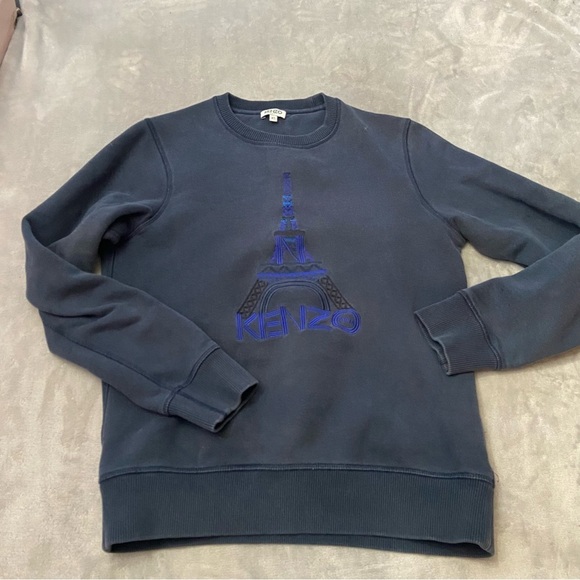 Kenzo embroidered Eiffel Tower logo pullover crewneck sweatshirt 4151 - Picture 2 of 11
